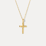 Diamond Cut Cross Necklace