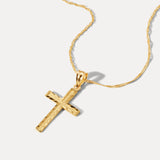 Diamond Cut Cross Necklace